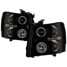 Load image into Gallery viewer, Spyder Projector Headlights Chevy Silverado 1500 (2007-2013) 2500HD/3500HD (2007-2014) - Version 1 / Version 2 / Version 3 - Version 1 - LED Halo - Black Smoke Alternate Image