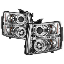 Load image into Gallery viewer, Spyder Projector Headlights Chevy Silverado 1500 (2007-2013) 2500HD/3500HD (2007-2014) - Version 1 / Version 2 / Version 3 - Version 1 - LED Halo - Chrome Alternate Image