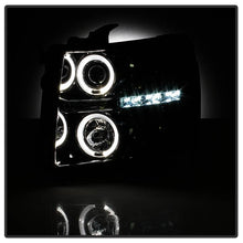 Load image into Gallery viewer, Spyder Projector Headlights Chevy Silverado 1500 (2007-2013) 2500HD/3500HD (2007-2014) - Version 1 / Version 2 / Version 3 - Version 1 - CCFL Halo - Black Alternate Image