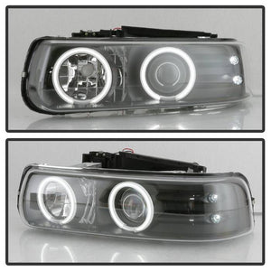 250.82 Spyder Projector Headlights Chevy Suburban 1500/2500 / Tahoe (2000-2006) with - CCFL Halo / LED Halo - Redline360