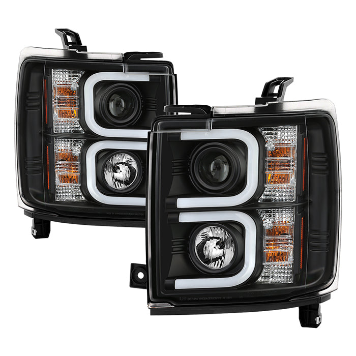 Spyder Projector Headlights Chevy Silverado 2500/3500 HD (2015-2019) with  Light Bar DRL - Black / Chrome / Smoke