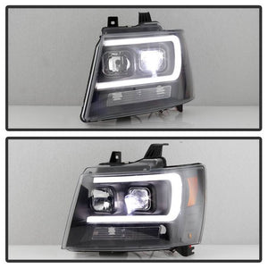 310.56 Spyder Projector Headlights Chevy Suburban 1500/2500 / Tahoe / Avalanche (2007-2014) Halo / LED Light Bar - Redline360