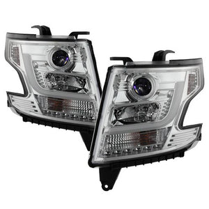 402.20 Spyder Projector Headlights Chevy Tahoe/Suburban (2015 -2018) w/ DRL LED - Black / Chrome / Smoke - Redline360