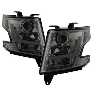 402.20 Spyder Projector Headlights Chevy Tahoe/Suburban (2015 -2018) w/ DRL LED - Black / Chrome / Smoke - Redline360