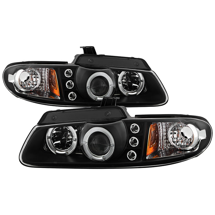 274.60 Spyder Projector Headlights Dodge Caravan/Grand Caravan (1996-2000) Chrysler Town & Country (1996-1997) Voyager (2000) with LED Halo - Black - Redline360