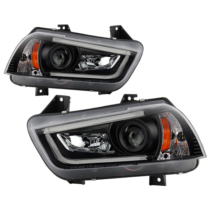 Spyder Projector Headlights Dodge Charger (2011-2014) Black w/ LED Lig ...