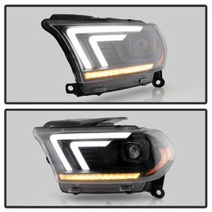 489.00 Spyder Projector Headlights Dodge Durango (11-13) Sequential LED Signals - Black/Chrome - Redline360