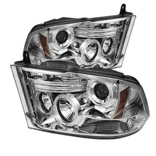 Load image into Gallery viewer, Spyder Projector Headlights Dodge Ram 1500 (09-18) 2500/3500 (10-19) CCFL Halo / LED Halo / Light Bar DRL / V2 Light Bar DRL / V2 Switch Back - with CCFL Halo - Black Smoke Alternate Image
