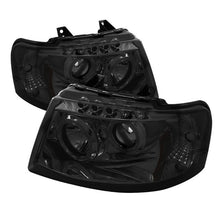 Load image into Gallery viewer, Spyder Projector Headlights Ford Expedition (2003-2006) with LED Halo - Clear or Smoke Lens - Black Alternate Image