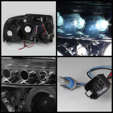 Load image into Gallery viewer, Spyder Projector Headlights Ford Expedition (2003-2006) with LED Halo - Clear or Smoke Lens - Black Alternate Image