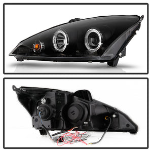 258.94 Spyder Projector Headlights Ford Focus (2000-2004) with - DRL / LED Halo - Redline360