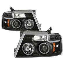 Load image into Gallery viewer, Spyder Projector Headlights Ford F150 (2004-2008) Version 2 with CCFL Halo / LED Halo - Version 2 with LED Halo - Black Alternate Image