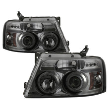 Load image into Gallery viewer, Spyder Projector Headlights Ford F150 (2004-2008) Version 2 with CCFL Halo / LED Halo - Version 2 with LED Halo - Smoke Alternate Image