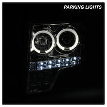Load image into Gallery viewer, Spyder Projector Headlights Ford F150 (2009-2014) Halogen Model with - CCFL Halo / LED Halo / Light Bar DRL / Switch Back Turn Signal Light Bar - with CCFL Halo - Black Alternate Image