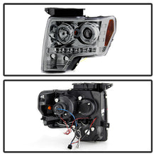 Load image into Gallery viewer, Spyder Projector Headlights Ford F150 (2009-2014) Halogen Model with - CCFL Halo / LED Halo / Light Bar DRL / Switch Back Turn Signal Light Bar - with CCFL Halo - Black Alternate Image