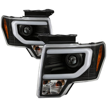Load image into Gallery viewer, Spyder Projector Headlights Ford F150 (2009-2014) Halogen Model with - CCFL Halo / LED Halo / Light Bar DRL / Switch Back Turn Signal Light Bar - with Light Bar DRL - Black Alternate Image
