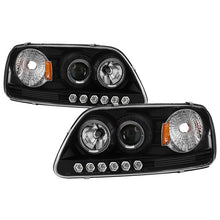 Load image into Gallery viewer, Spyder Projector Headlights Ford F150 (1997-2003) Expedition (1997-2002) 1PC with LED Halo / CCFL Halo / Light Bar / Light Bar Version 2 - with LED Halo - Black Alternate Image