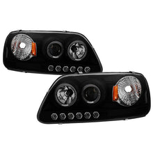 Load image into Gallery viewer, Spyder Projector Headlights Ford F150 (1997-2003) Expedition (1997-2002) 1PC with LED Halo / CCFL Halo / Light Bar / Light Bar Version 2 - with LED Halo - Blacl Smoke Alternate Image