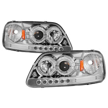 Load image into Gallery viewer, Spyder Projector Headlights Ford F150 (1997-2003) Expedition (1997-2002) 1PC with LED Halo / CCFL Halo / Light Bar / Light Bar Version 2 - with LED Halo - Chrome Alternate Image