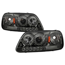 Load image into Gallery viewer, Spyder Projector Headlights Ford F150 (1997-2003) Expedition (1997-2002) 1PC with LED Halo / CCFL Halo / Light Bar / Light Bar Version 2 - with LED Halo - Smoke Alternate Image