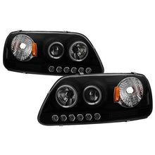 Load image into Gallery viewer, Spyder Projector Headlights Ford F150 (1997-2003) Expedition (1997-2002) 1PC with LED Halo / CCFL Halo / Light Bar / Light Bar Version 2 - with LED Halo - Black Alternate Image