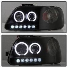 Load image into Gallery viewer, Spyder Projector Headlights Ford F150 (1997-2003) Expedition (1997-2002) 1PC with LED Halo / CCFL Halo / Light Bar / Light Bar Version 2 - with LED Halo - Black Alternate Image
