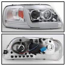 Load image into Gallery viewer, Spyder Projector Headlights Ford F150 (1997-2003) Expedition (1997-2002) 1PC with LED Halo / CCFL Halo / Light Bar / Light Bar Version 2 - with LED Halo - Black Alternate Image