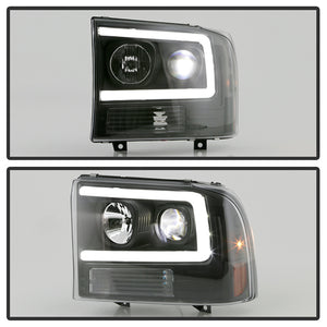 355.22 Spyder Projector Headlights F250 (99-04) Excursion (00-04) LED Light Bar - Black / Chrome / Smoke - Redline360