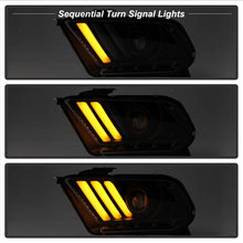 Load image into Gallery viewer, 442.22 Spyder Projector Headlights Ford Mustang (2013-2014) HID Model with Sequential Turn Signal - Black - Redline360 Alternate Image