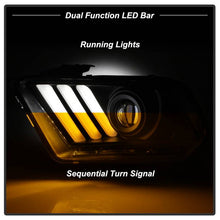 Load image into Gallery viewer, 442.22 Spyder Projector Headlights Ford Mustang (2013-2014) HID Model with Sequential Turn Signal - Black - Redline360 Alternate Image