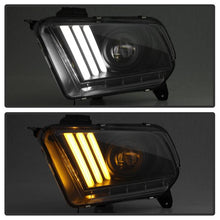 Load image into Gallery viewer, Spyder Projector Headlights Ford Mustang (2010-2014) Halogen Model with LED Sequential Turn Signals - Black - Default Title Alternate Image