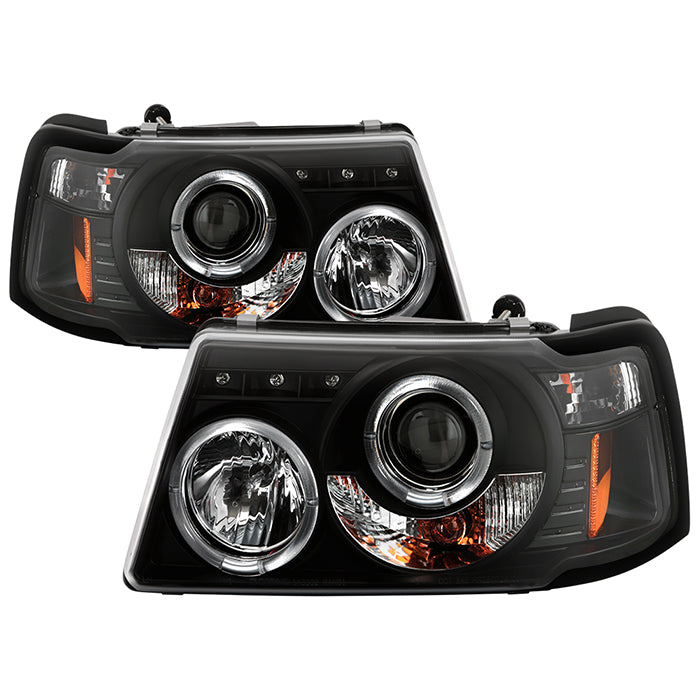 Spyder Projector Headlights Ford Ranger (2001-2011) Black with LED Hal ...