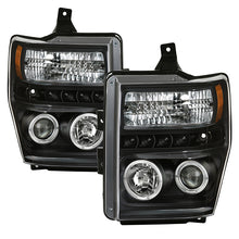 Load image into Gallery viewer, Spyder Projector Headlights Ford F250 F350 F450 Super Duty (08-10) High-Power LED Module Equipped / Halogen Style - High-Power LED Module Equipped - Black Alternate Image