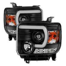 Load image into Gallery viewer, Spyder Projector Headlights GMC Sierra 1500 (2014-2015) 2500 3500 (2015) w/ Light Bar DRL - Without LED DRL-Black Alternate Image