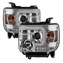 Load image into Gallery viewer, Spyder Projector Headlights GMC Sierra 1500 (2014-2015) 2500 3500 (2015) w/ Light Bar DRL - Without LED DRL-Chrome Alternate Image
