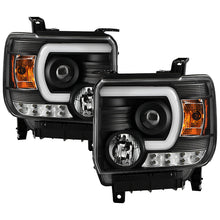 Load image into Gallery viewer, Spyder Projector Headlights GMC Sierra 1500 (2014-2015) 2500 3500 (2015) w/ Light Bar DRL - With LED DRL - Black Alternate Image