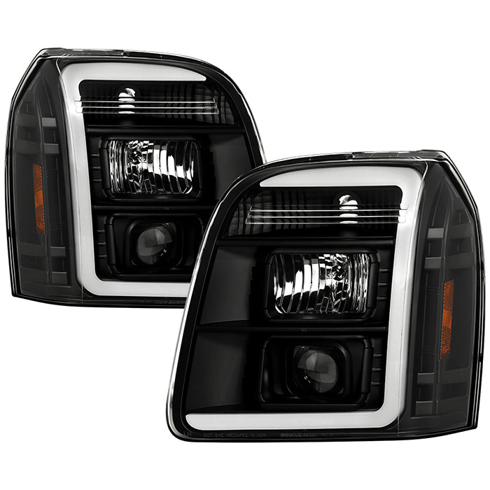2007-2014 Gmc Yukon Denali Left+Right Pair Smoke Halo Projector Headlight  Lamps