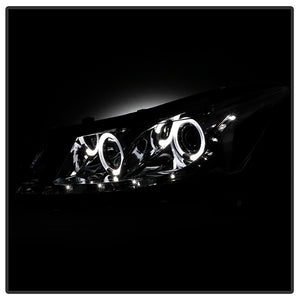 283.30 Spyder Projector Headlights Honda Accord Sedan (08-12) w/ LED Halo - DRL - Black / Chrome / Smoke - Redline360