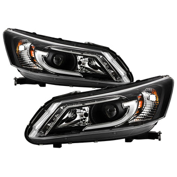 Spyder Projector Headlights Honda Accord Sedan (2013-2015) with Light Bar DRL - Black