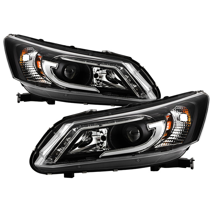 Pair Black Halogen Headlights For 2013-2015 Honda Accord Sedan – Driver & Passenger Side