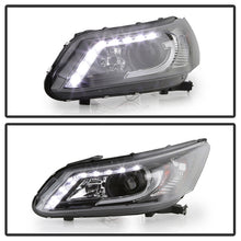 Load image into Gallery viewer, 407.42 Spyder Projector Headlights Honda Accord 4Dr (2013-2015) with Ligtht Bar DRL - Black - Redline360 Alternate Image