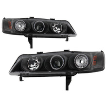 Load image into Gallery viewer, 205.00 Spyder Projector Headlights Honda Accord (1994-1997) 1PC with LED Halo - Amber Reflector - Black - Redline360 Alternate Image