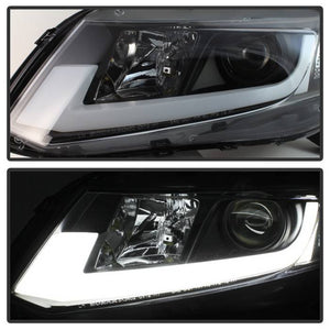340.72 Spyder Projector Headlights Honda Civic (2012-2014) with Light Bar DRL - Black - Redline360