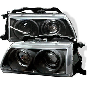 218.34 Spyder Projector Headlights Honda Civic / CRX (1990-1991) with LED Halo - Black - Redline360