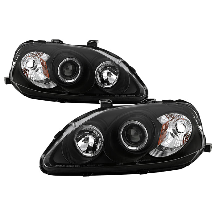 Spyder Projector Headlights Honda Civic (1999-2000) with - LED Halo ...