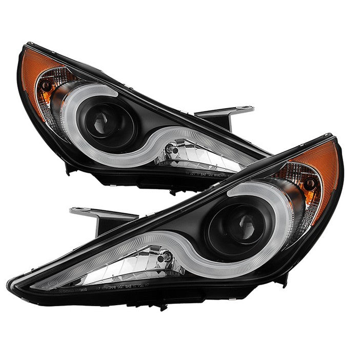 thumbnail image 2 of Pair Chrome Projector Headlights For 2011-2014 Hyundai Sonata – Clear Lens/Amber 2 of 6