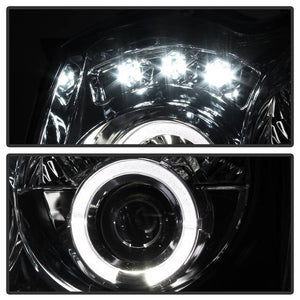 257.20 Spyder Projector Headlights Jeep Grand Cherokee (2005-2007) with - LED Halo / Light Bar - Redline360