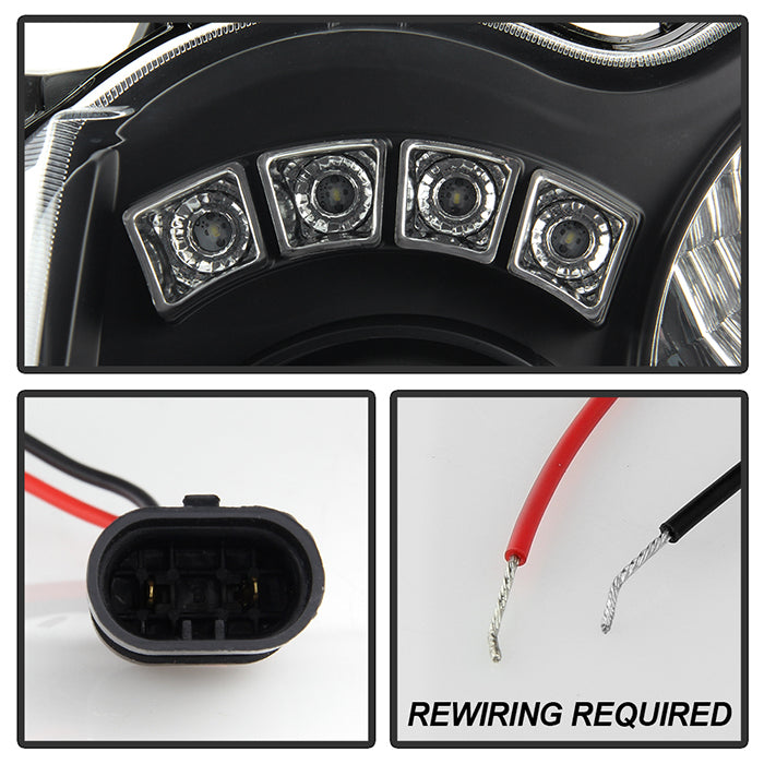 OEMASSIVE Black Halogen Projector Headlights – For 2008-2010 Jeep Grand Cherokee, L+R, DOT/SAE