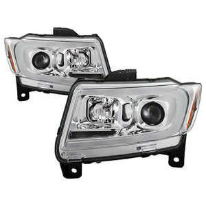 365.66 Spyder Projector Headlights Jeep Grand Cherokee (2011-2013) Light Bar Halogen Model - Black / Chrome - Redline360