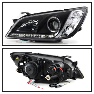 318.82 Spyder Projector Headlights Lexus IS300 (2001-2005) with LED Halo and DRL - Black - Redline360